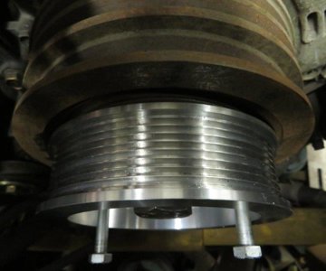 supercharger 8 rib pulley temp installation top