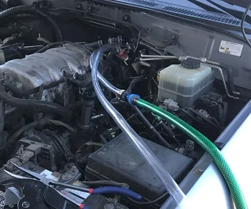 Flushing the heater core. It was putting out maybe 80 degree air on full max.