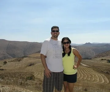 Maria & I with a beautiful Baja scene behind us.