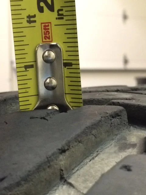 +/- 1/4" to 3/8" remaining on all