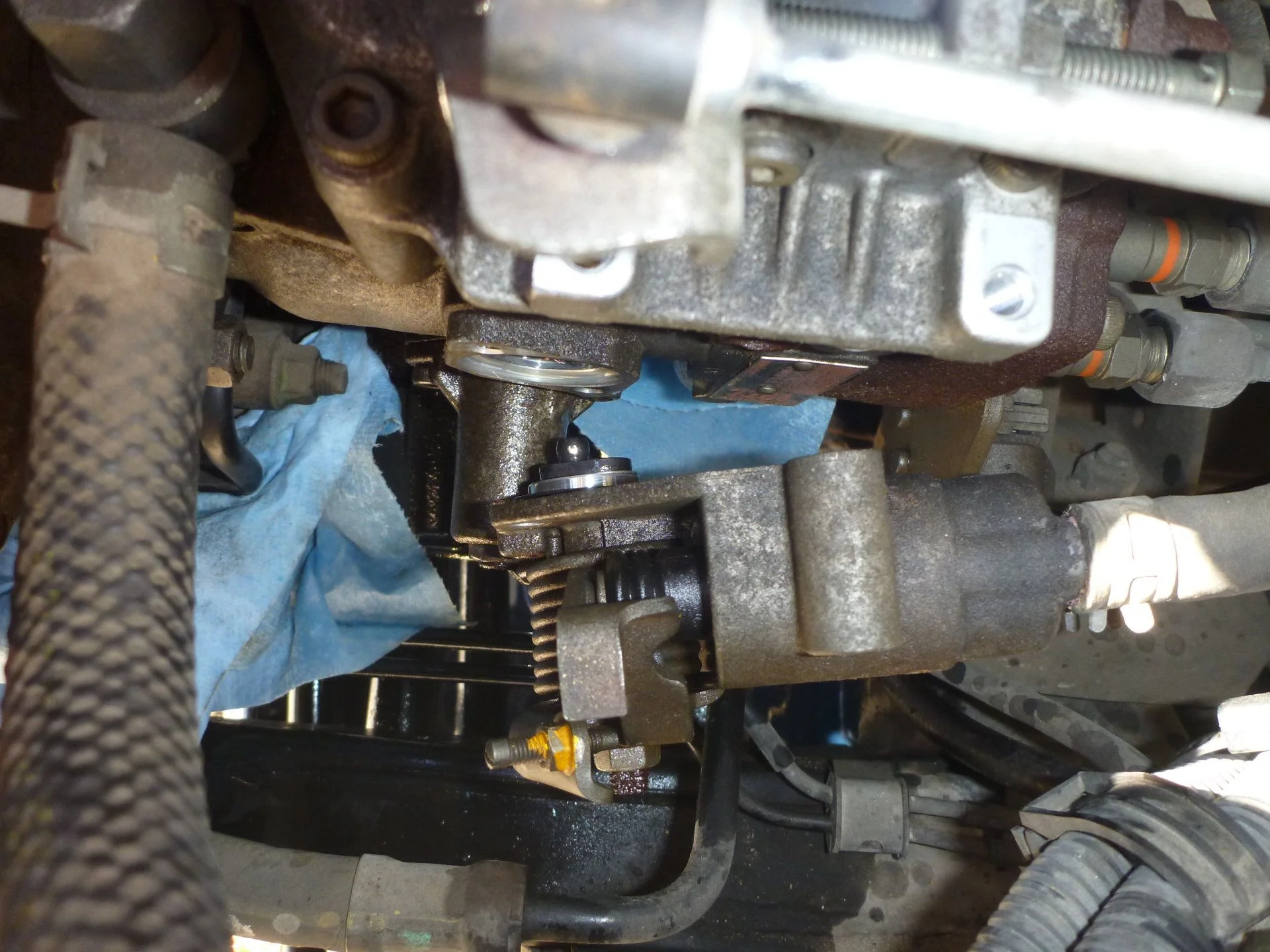 11) ACSD removed from injection pump (coolant lines still connected)