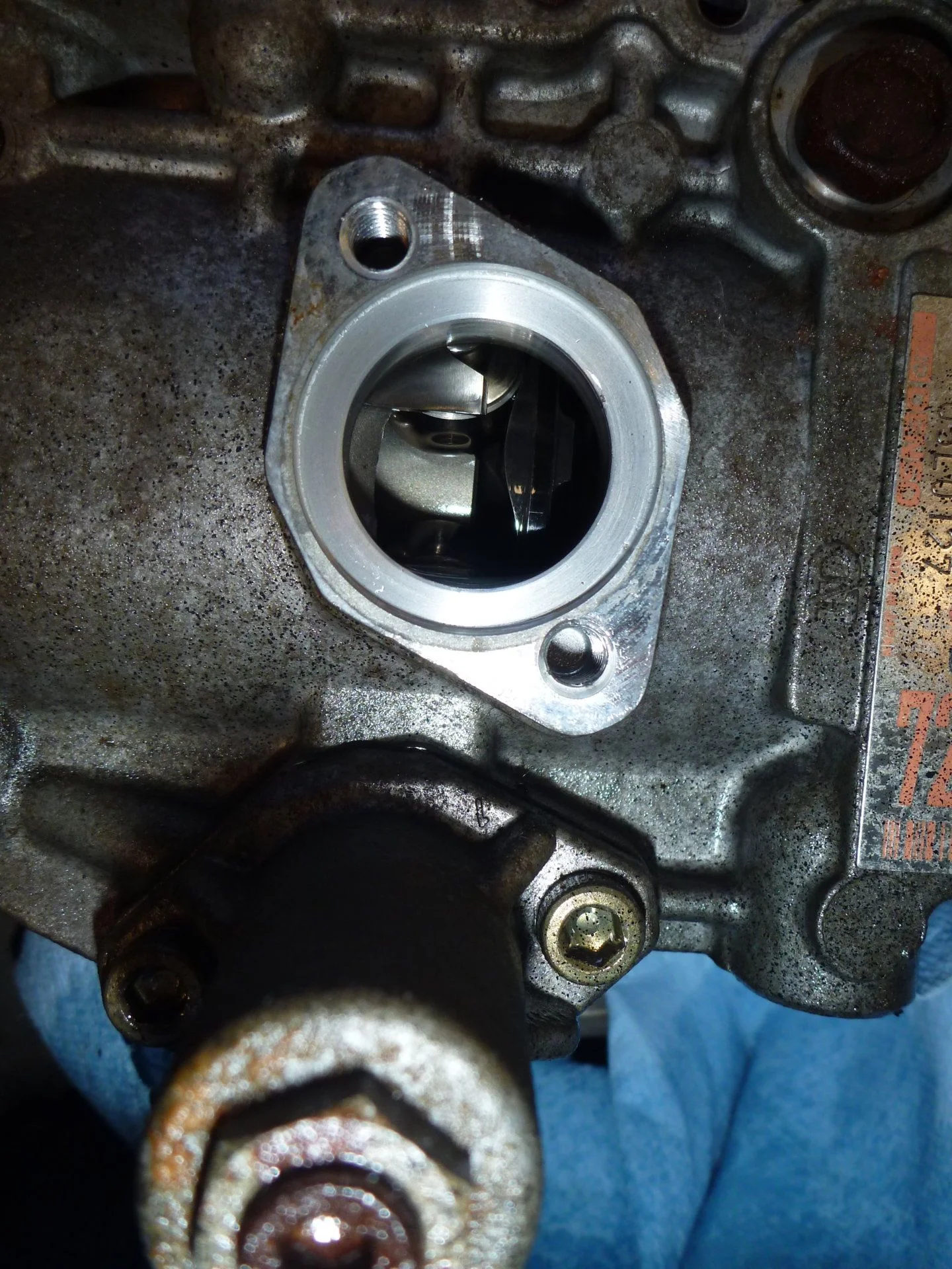 13) Close up of where ACSD connected to injection pump