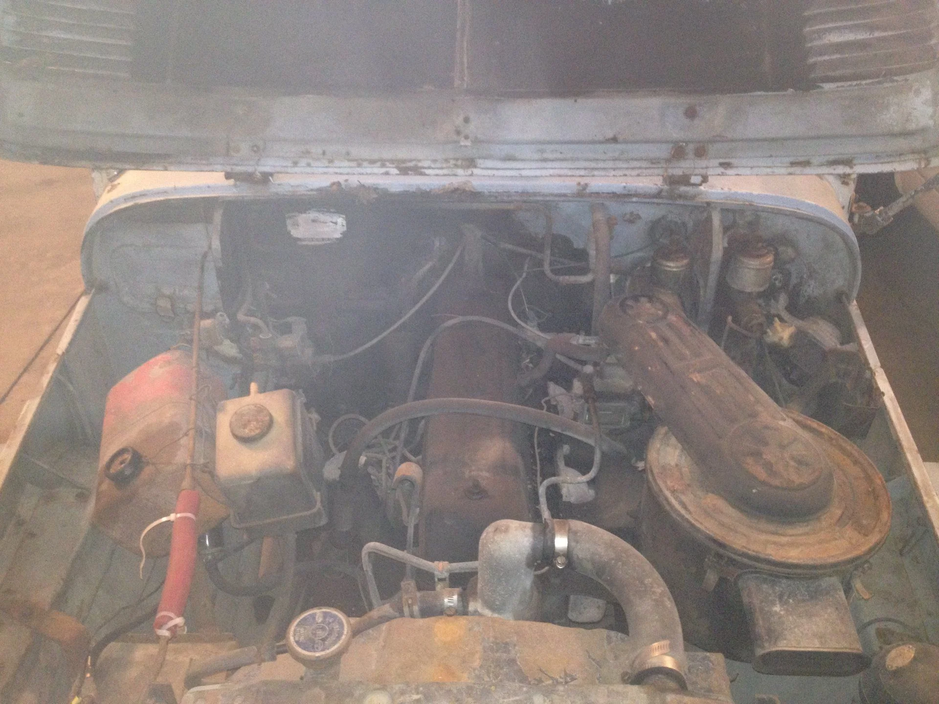 65 FJ40 under hood