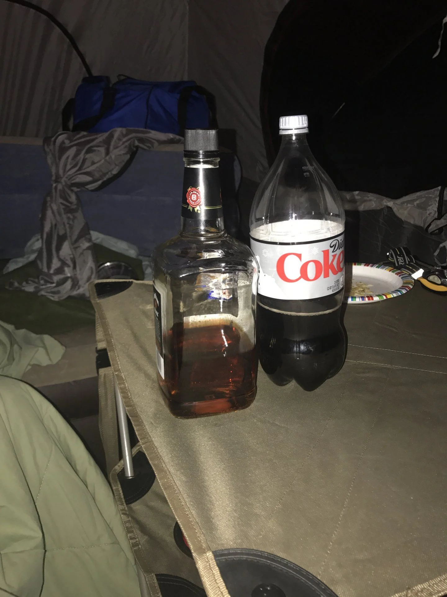 A little drinking occured, both were full when we entered the tent.