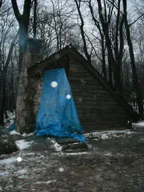Adirondack Shelter on Pre-Christmas Camping in freezing rain