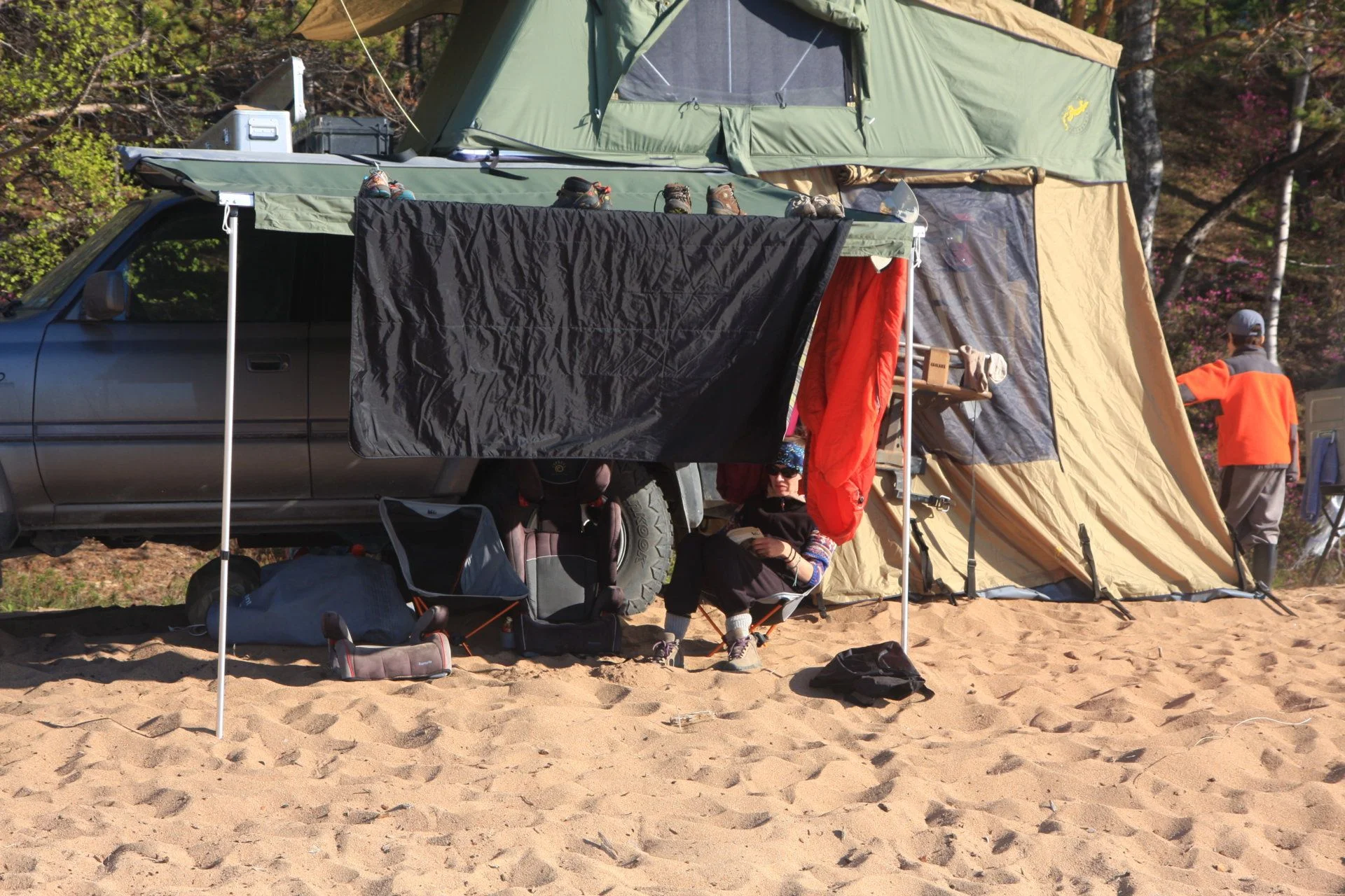 Awning and extension unpacked