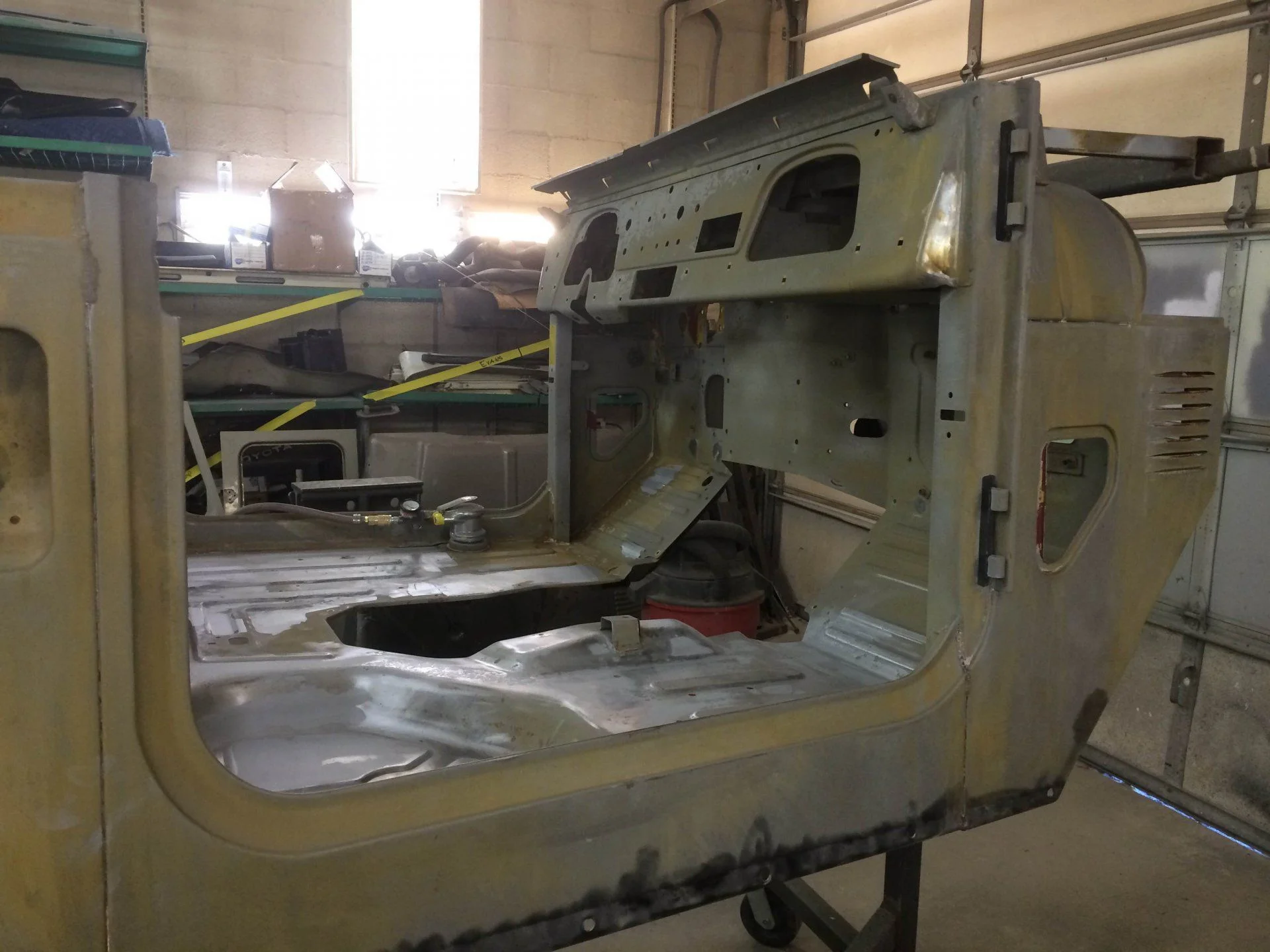 Body undergoing frame off restoration