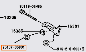 Close-up on 80 series alternator adjust bracket