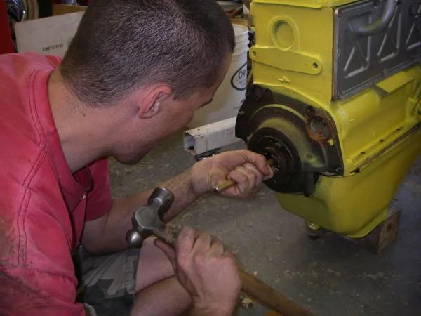 Dan S. removing rear main bearing with bread.