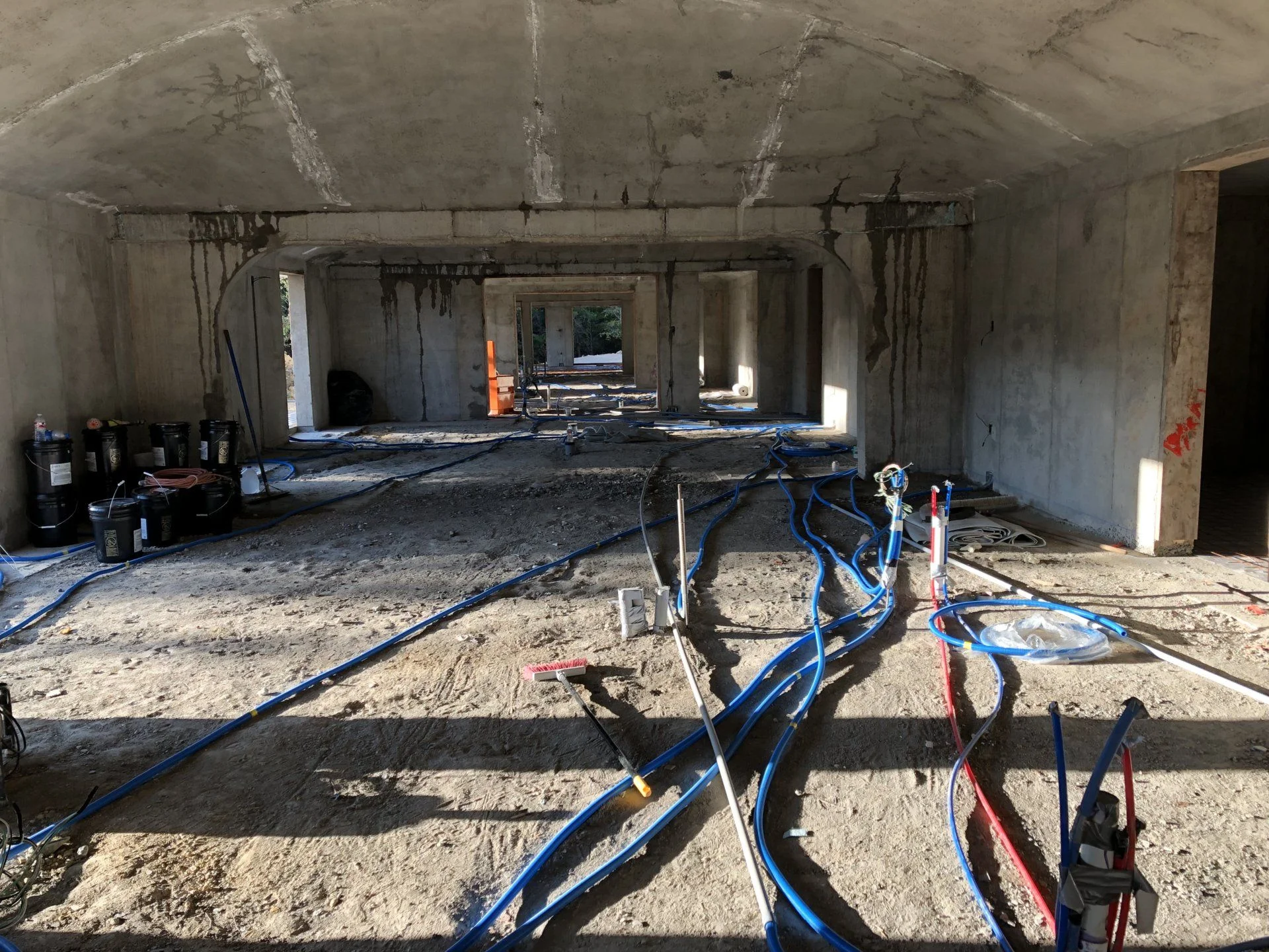 electrical & plumbing in the floor before pouring