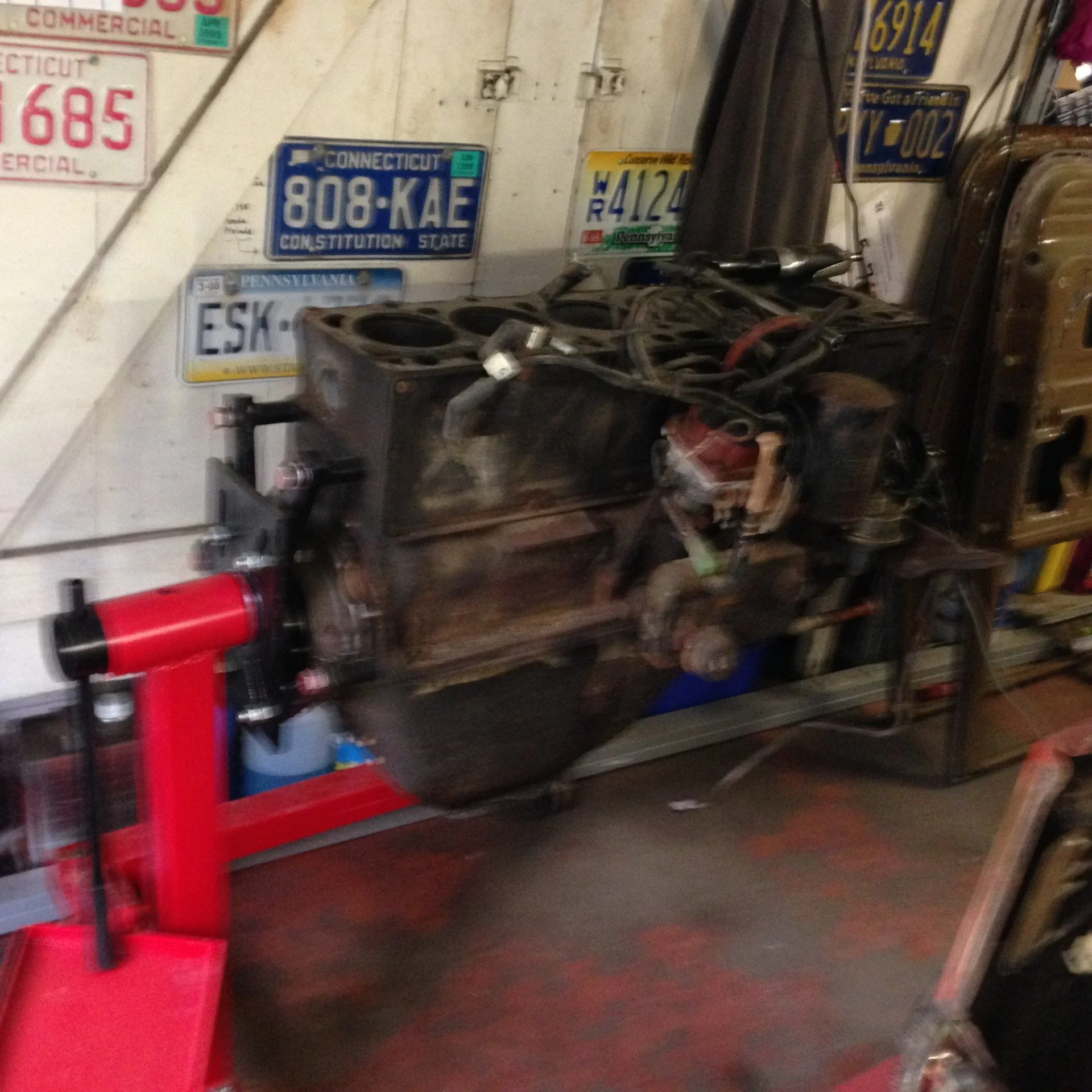 Engine removed on stand 1