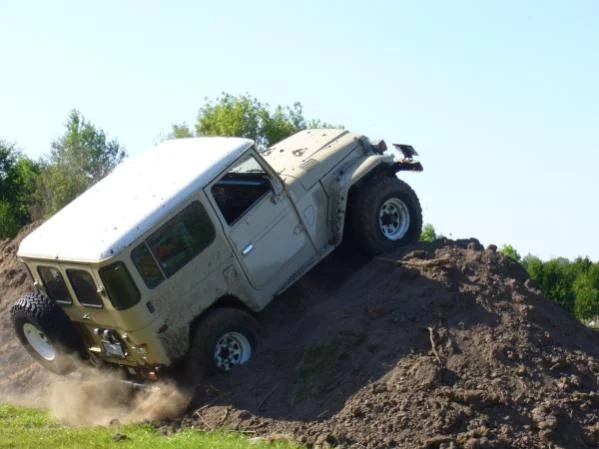 First day off the pavement, playing around in someone's yard.