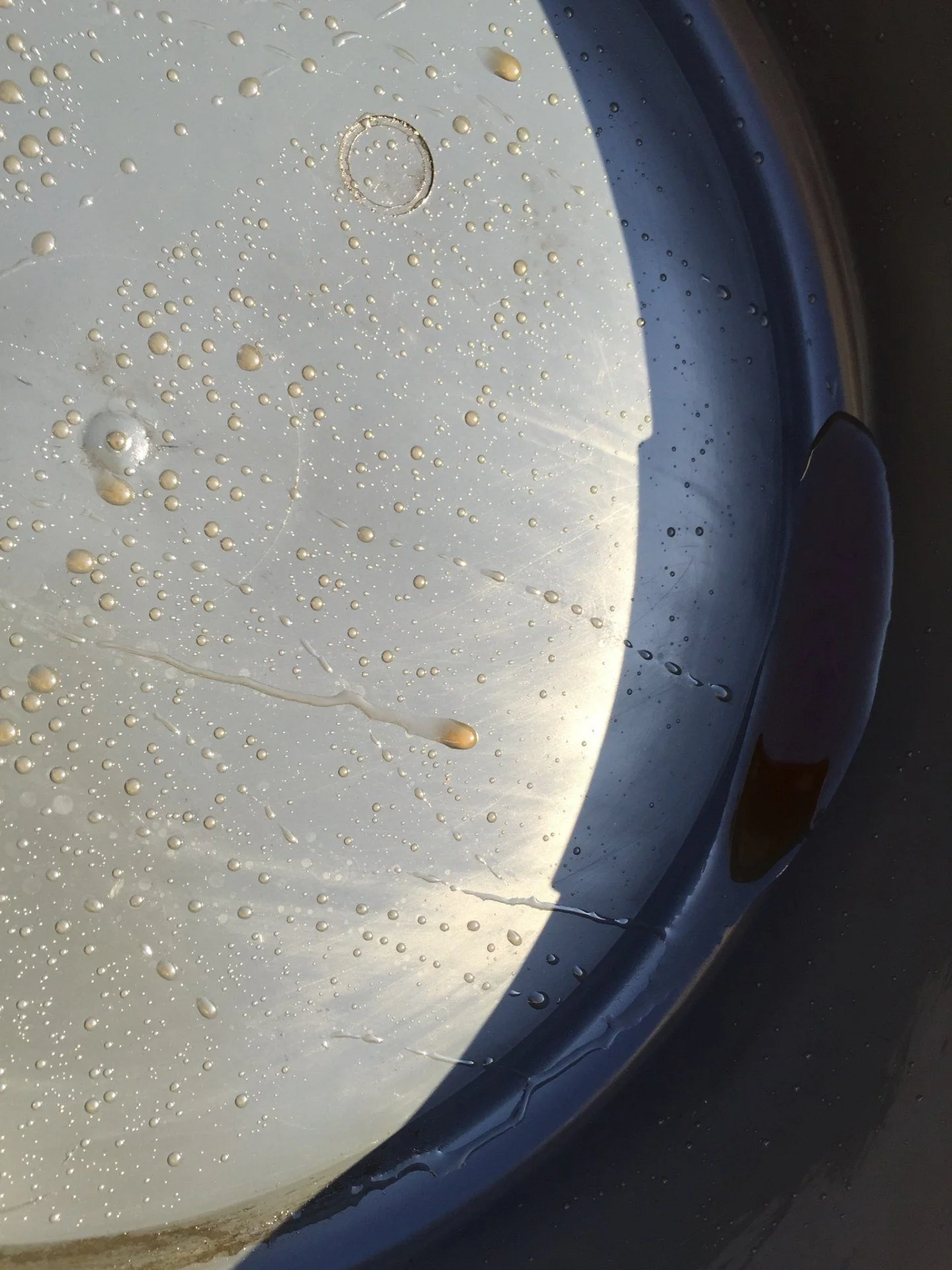 fluid collected from the when leaking could see as belly plate was on