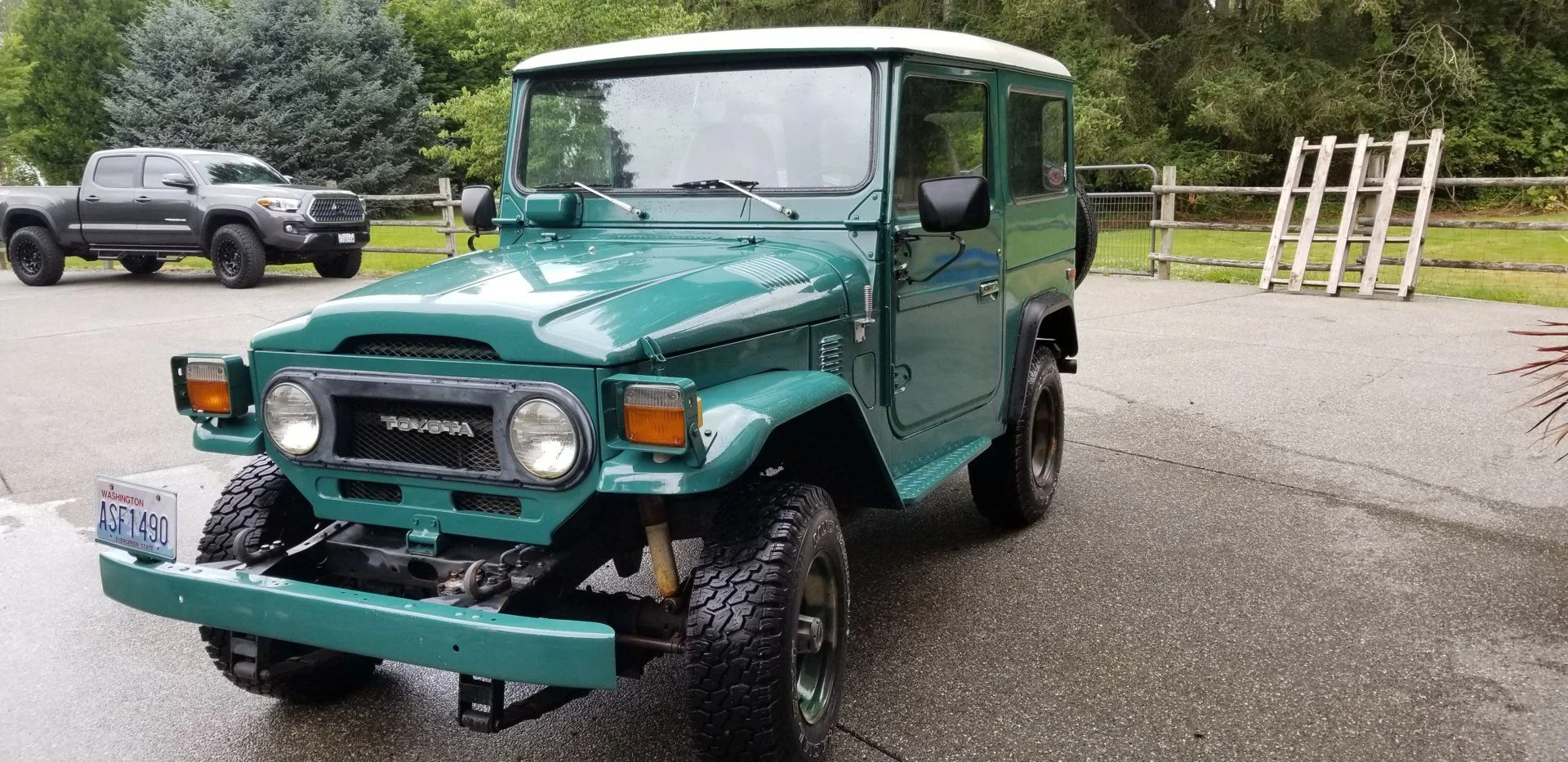 Fresh paint on headlight trim