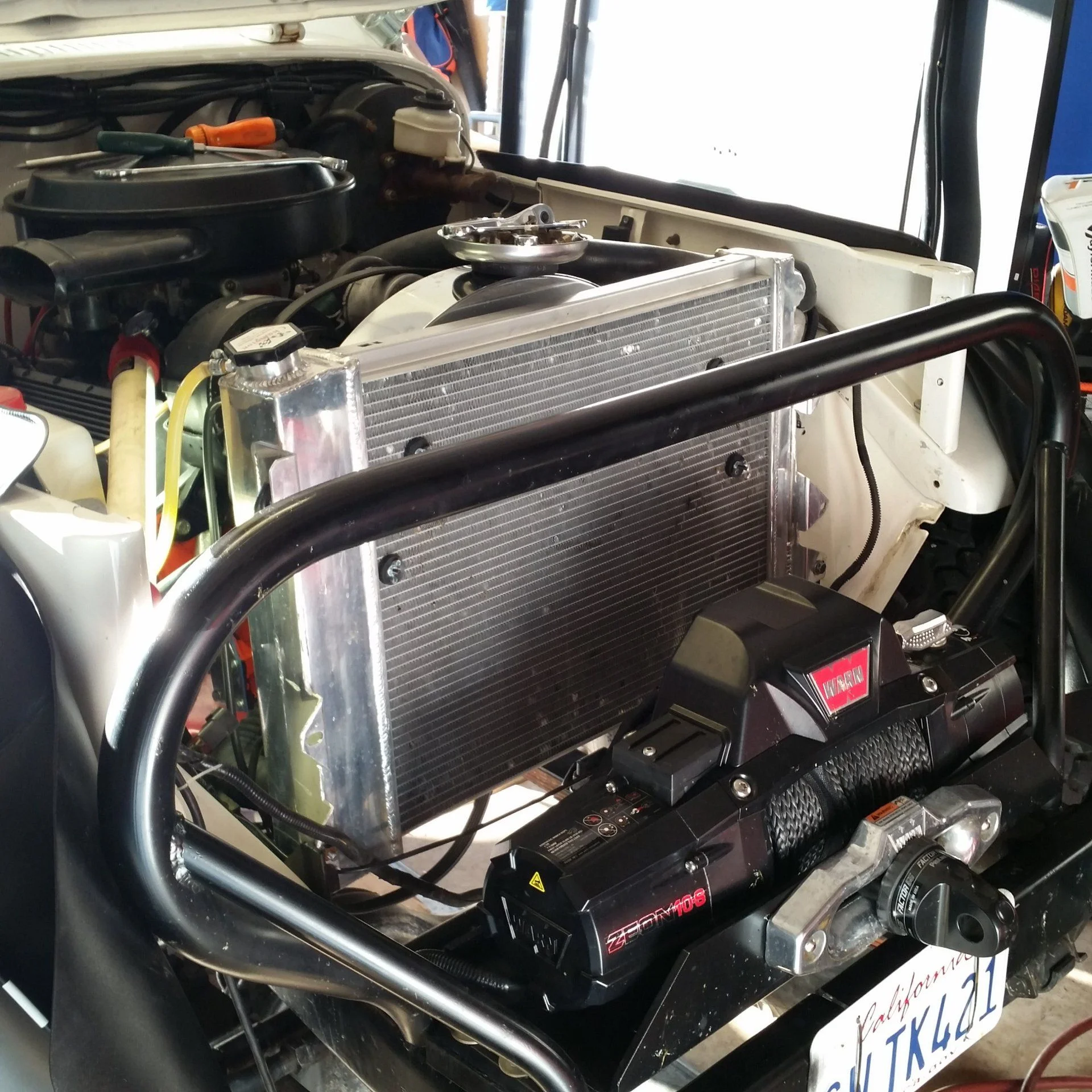 Front clip off to make getting to power steering gearbox