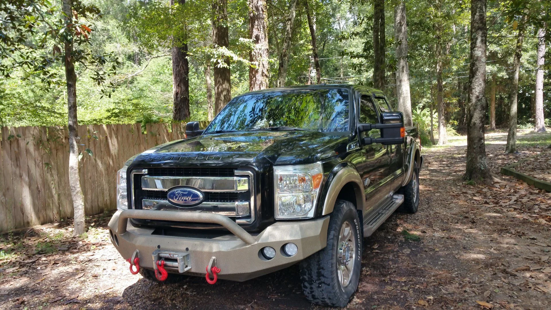 Front custom winch bumper and hidden warn winch with high output LED's - Sprayed with Kevlar