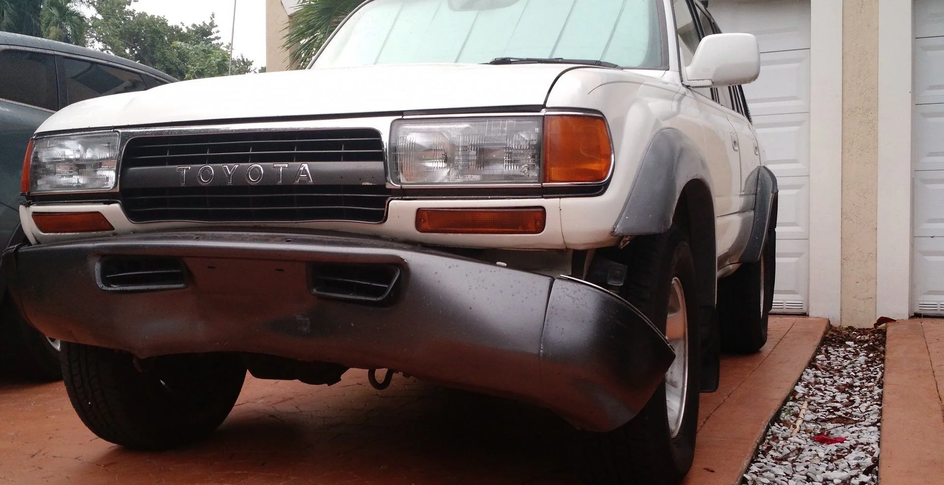 Front end damage isn't too bad, bumper and mounts took 99% of the hit