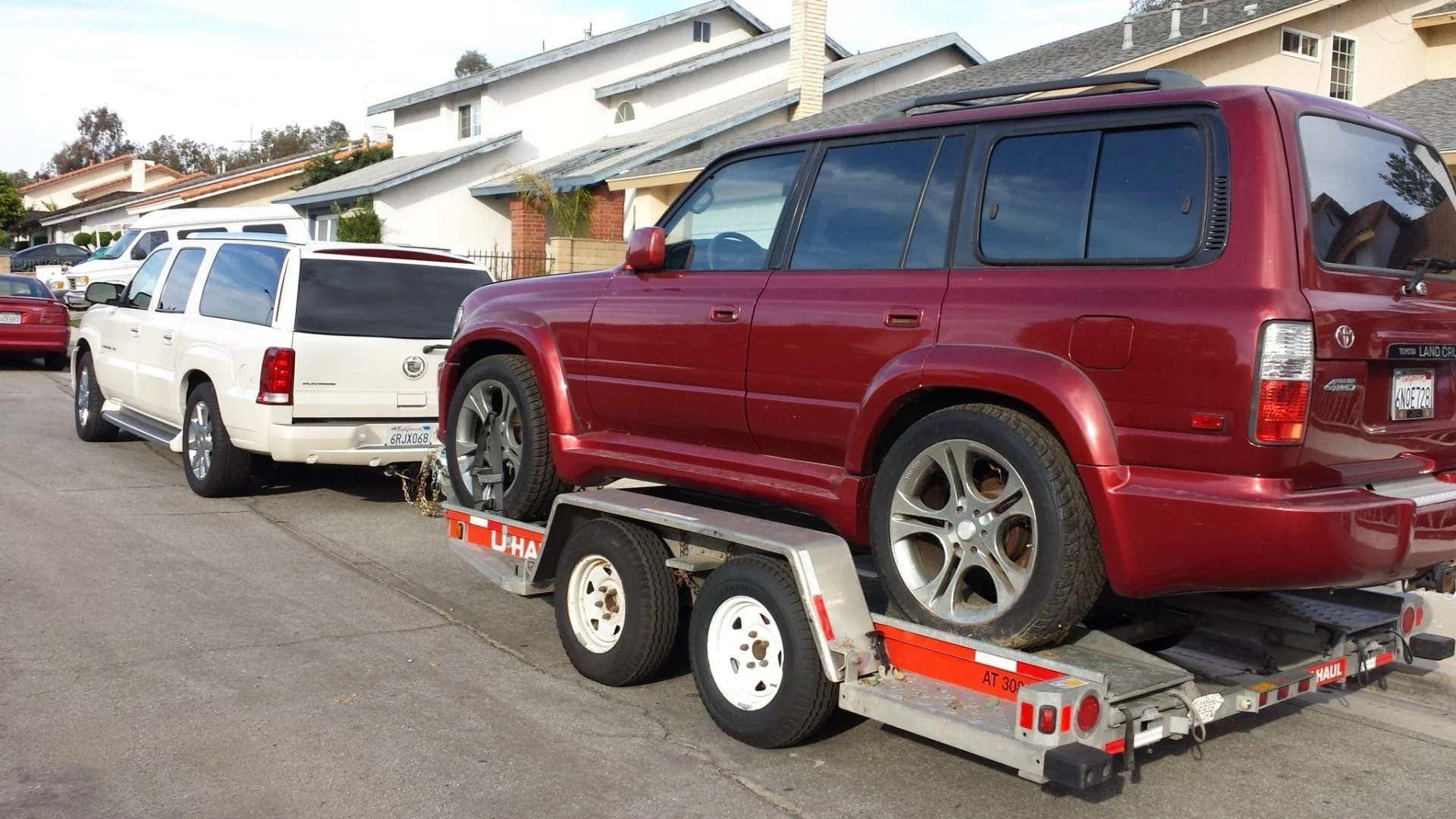 Getting towed to house from storage