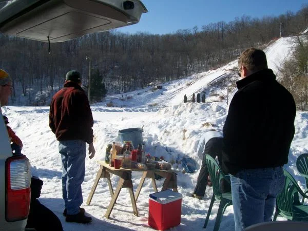 Hanging out at the ski jumping tournament in WI