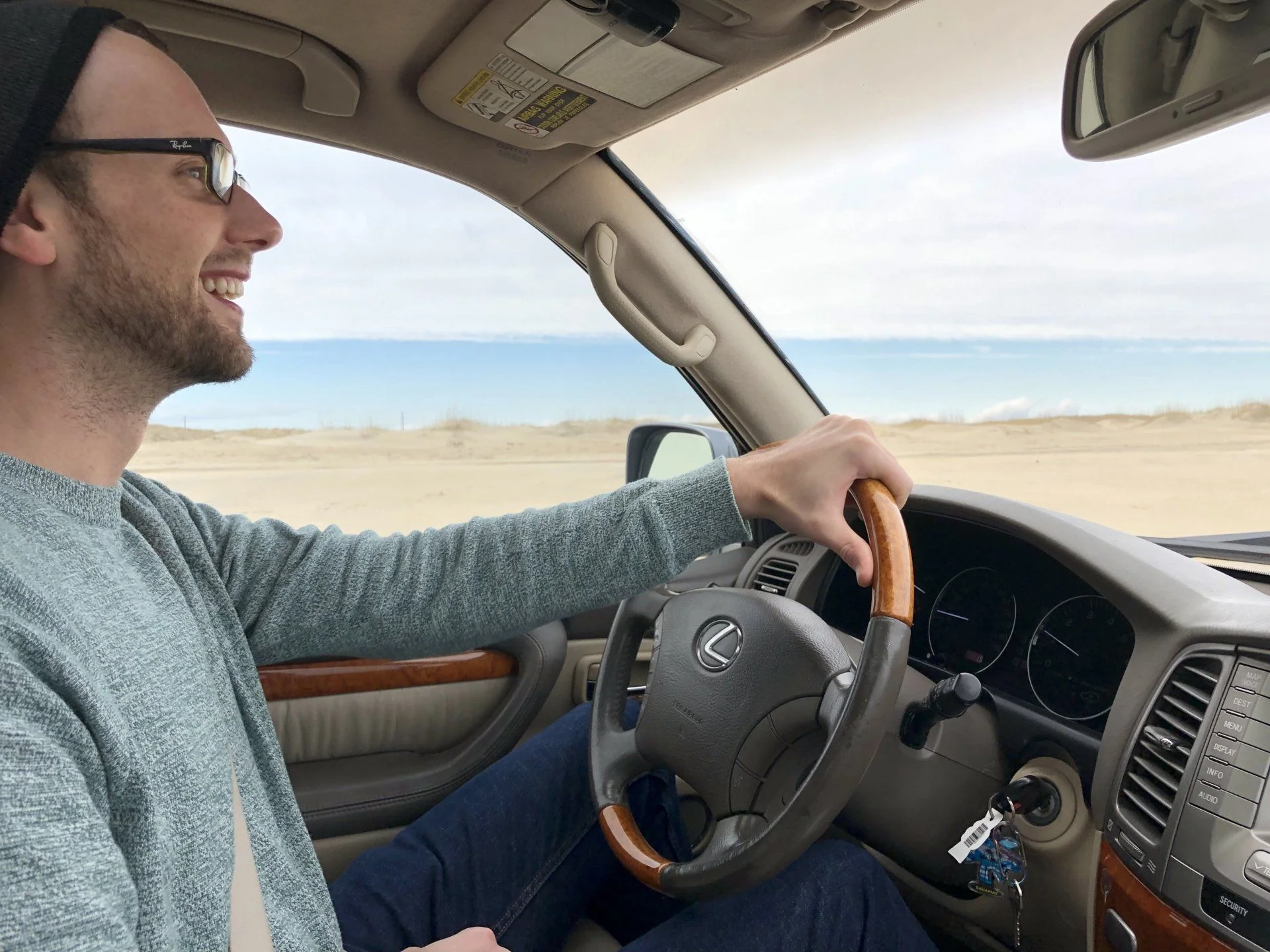 He isn't big on off road driving but does love wheeling in sand