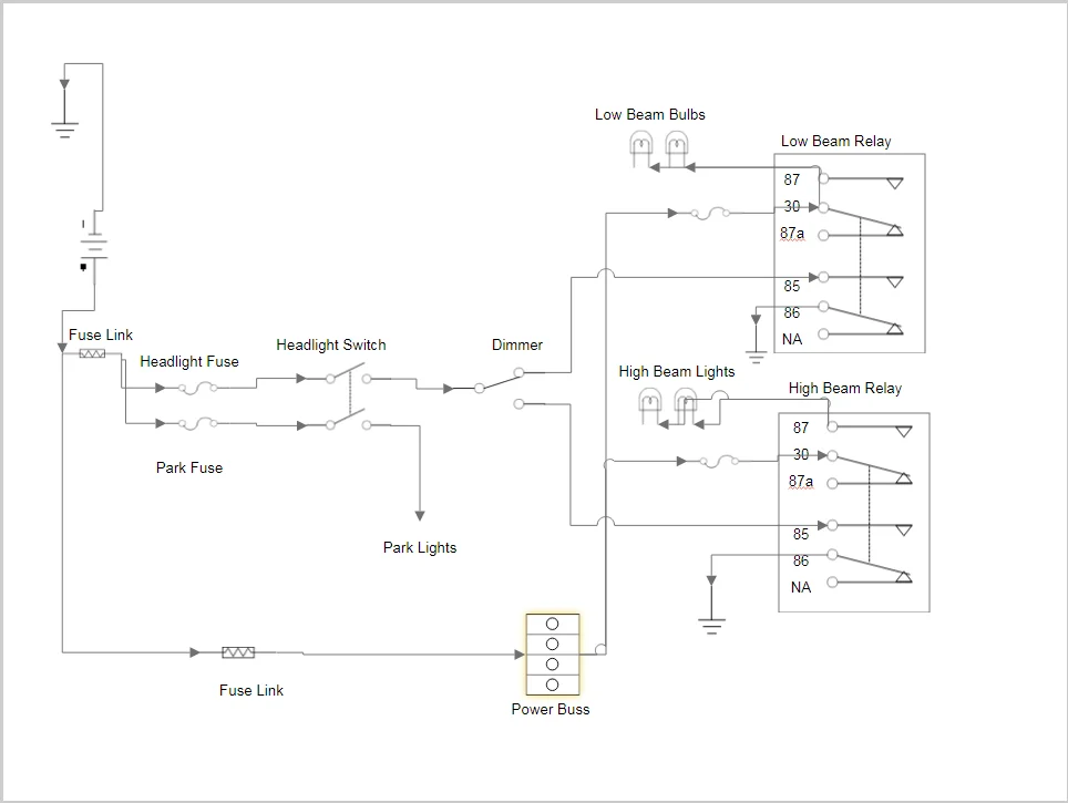 Headlight wiring