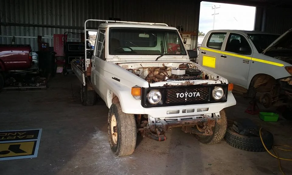 Headlights and grill fitted