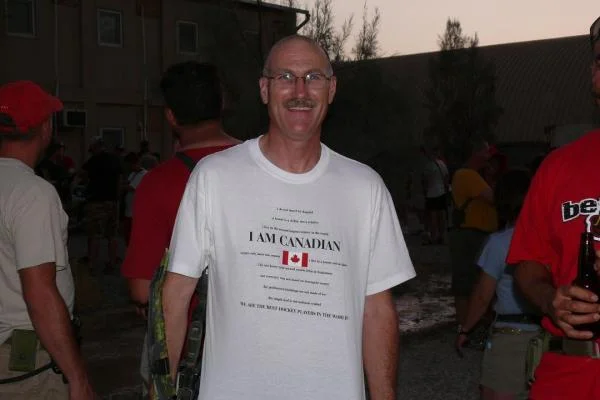 I AM CANADIAN


The last line reads WE are the best Hockey players  IN THE WORLD !!!