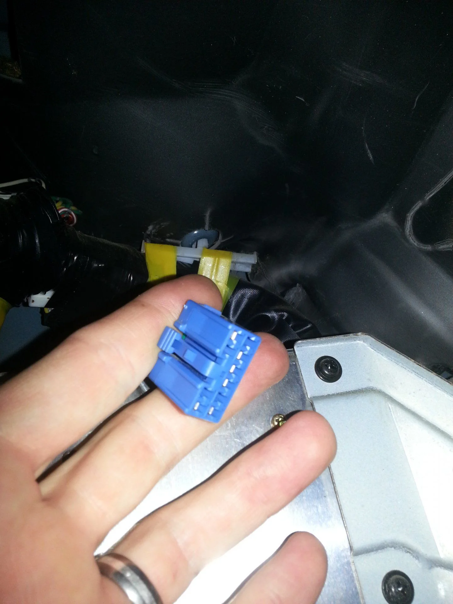Ignition Buzz Kill Plug to the L of Driver's Left Foot