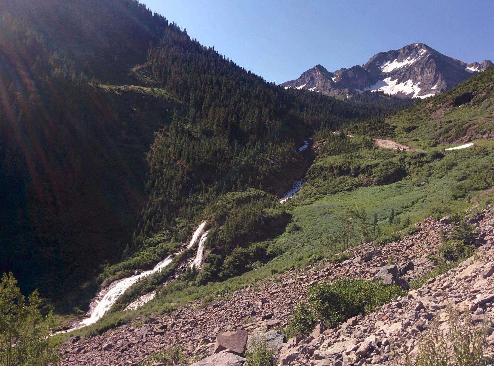 Imogene trail waterfall