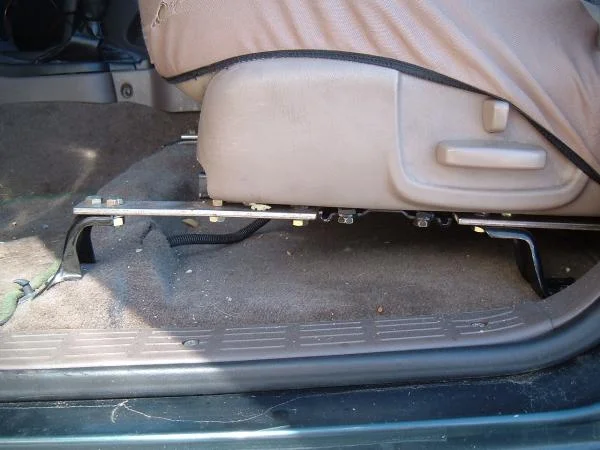 Leg room ahhhh. That s right homemade seat rail extensions. A