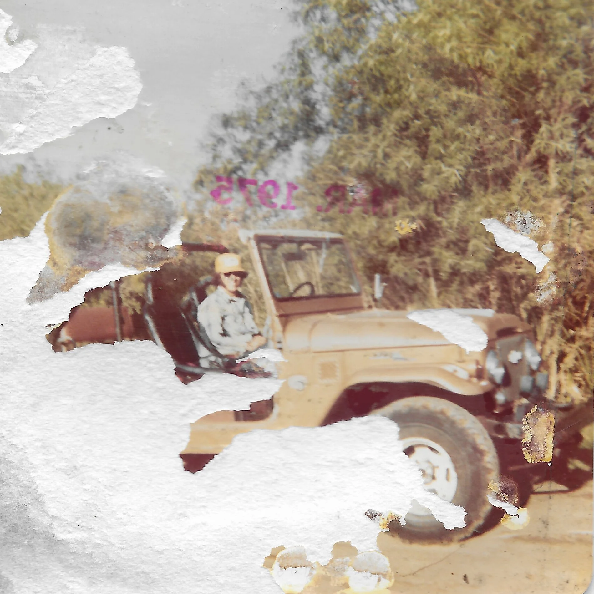 Me in my '66 in 1975 - damaged photo.JPG