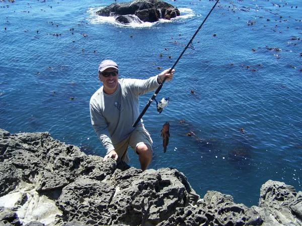 Me with a Greenling.  The meat is turquoise color.