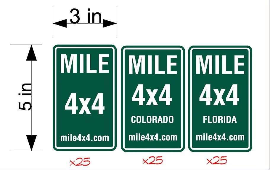 Mile 4x4 Stickers