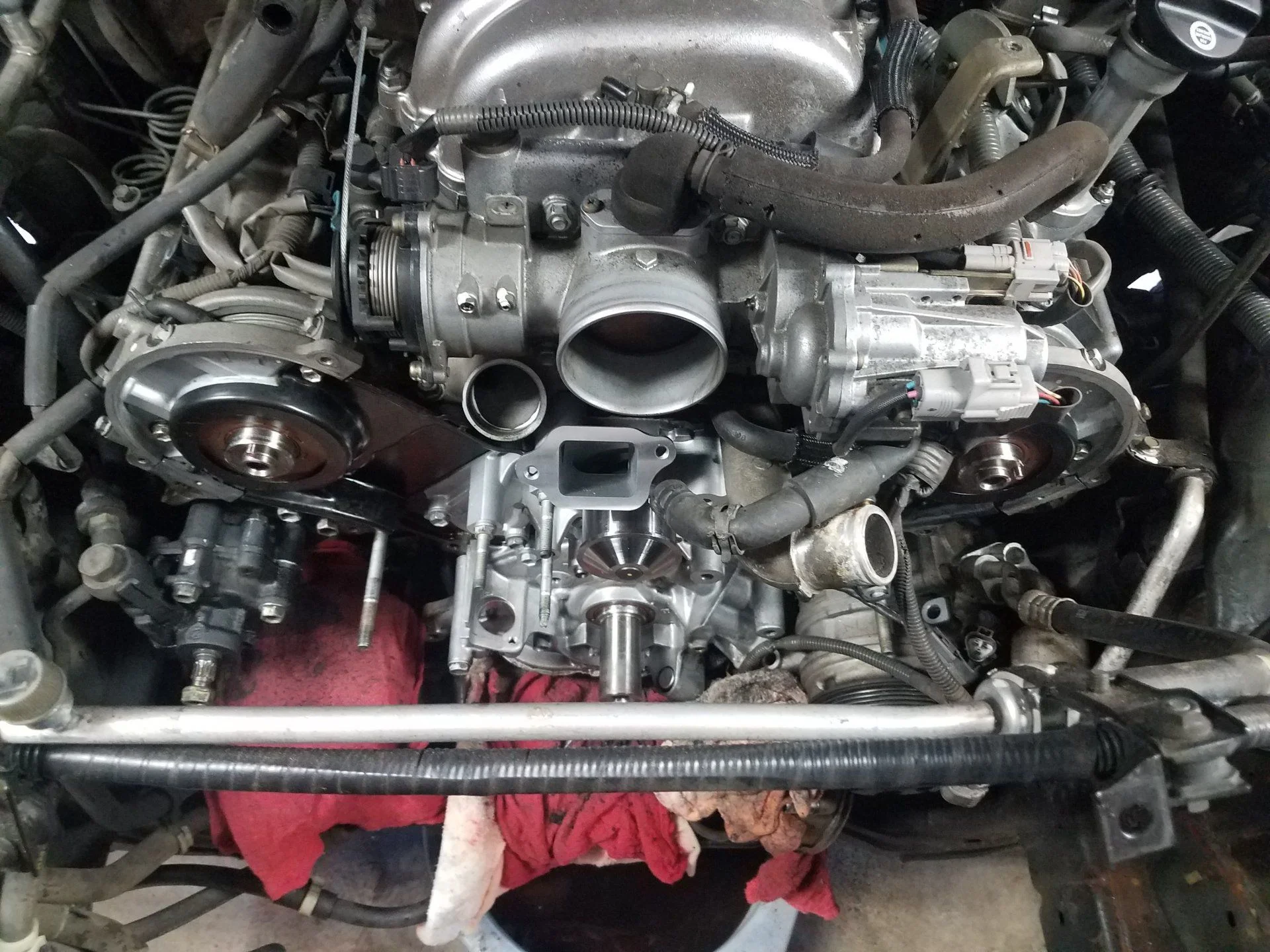 new water pump and reassembled