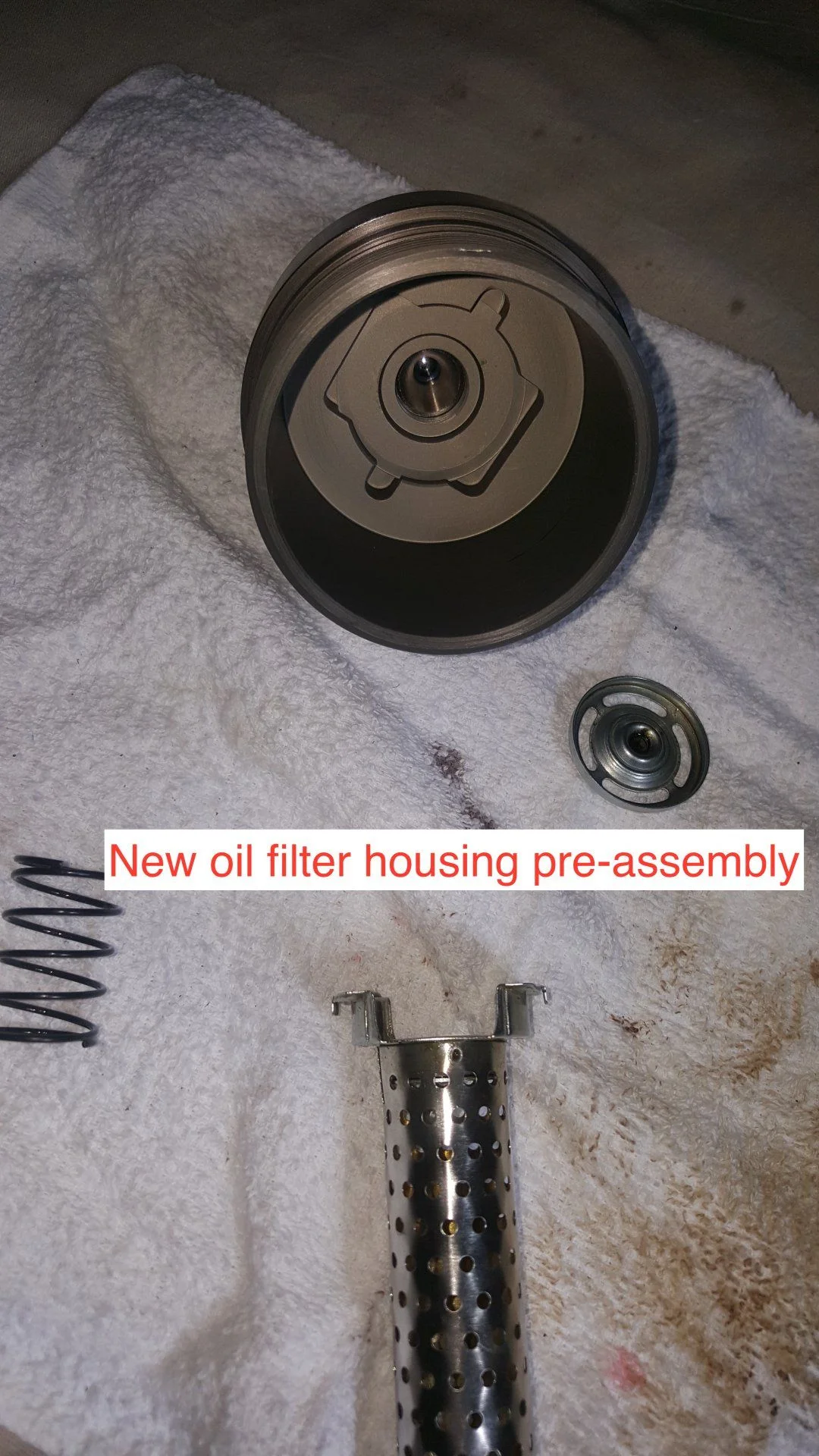 oil filter cap pre-assembly