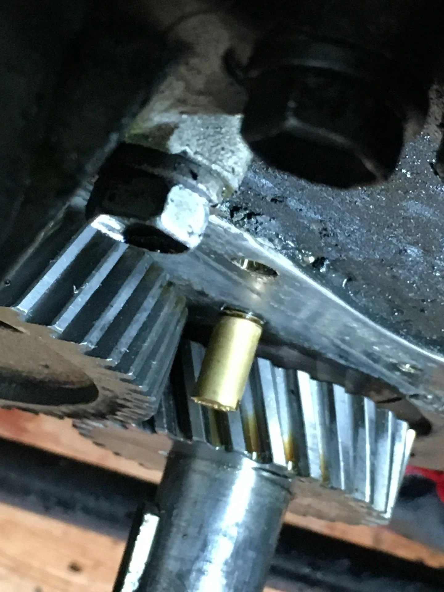 Oil squirter backed out a turn