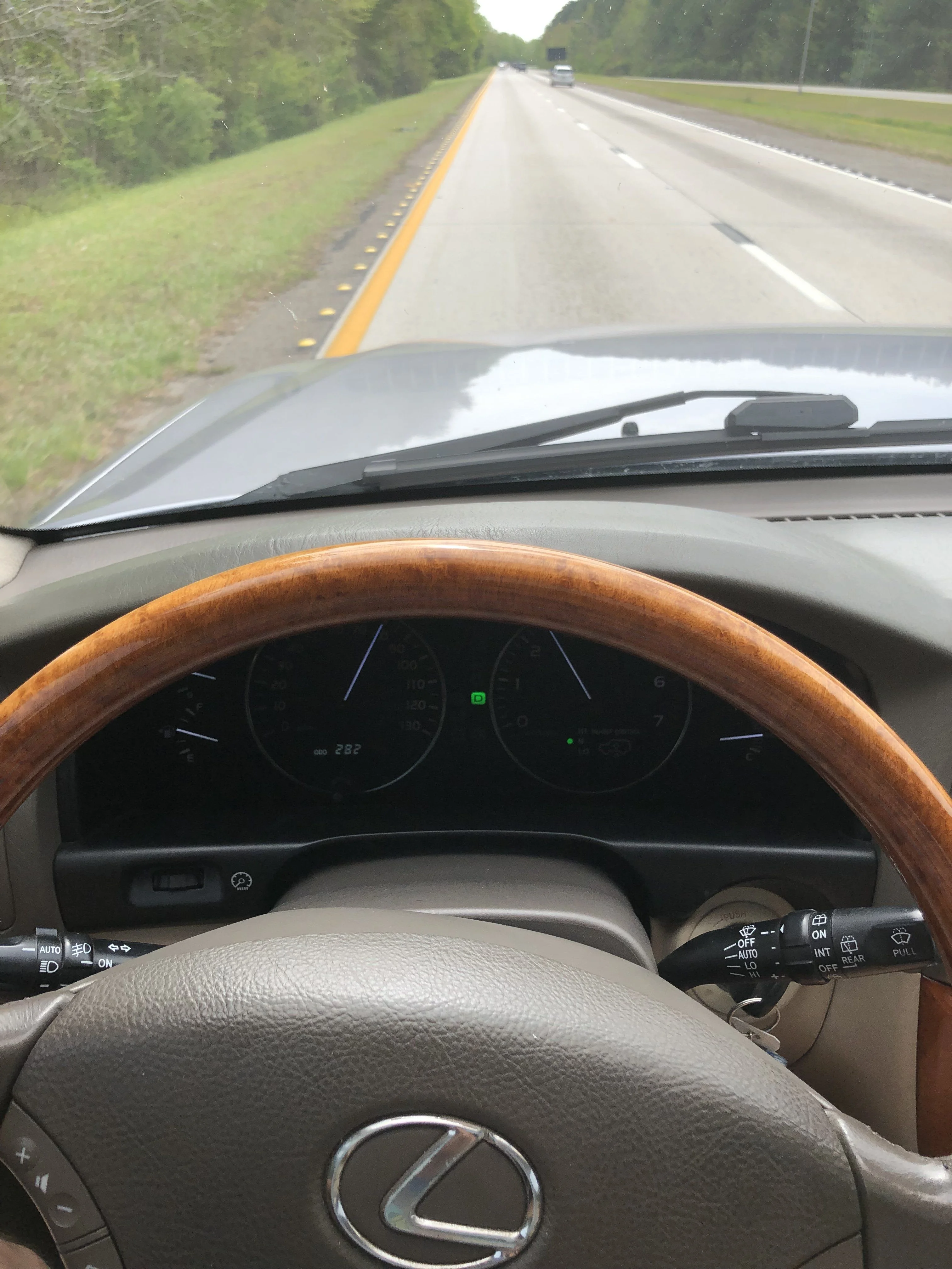 On a straight road