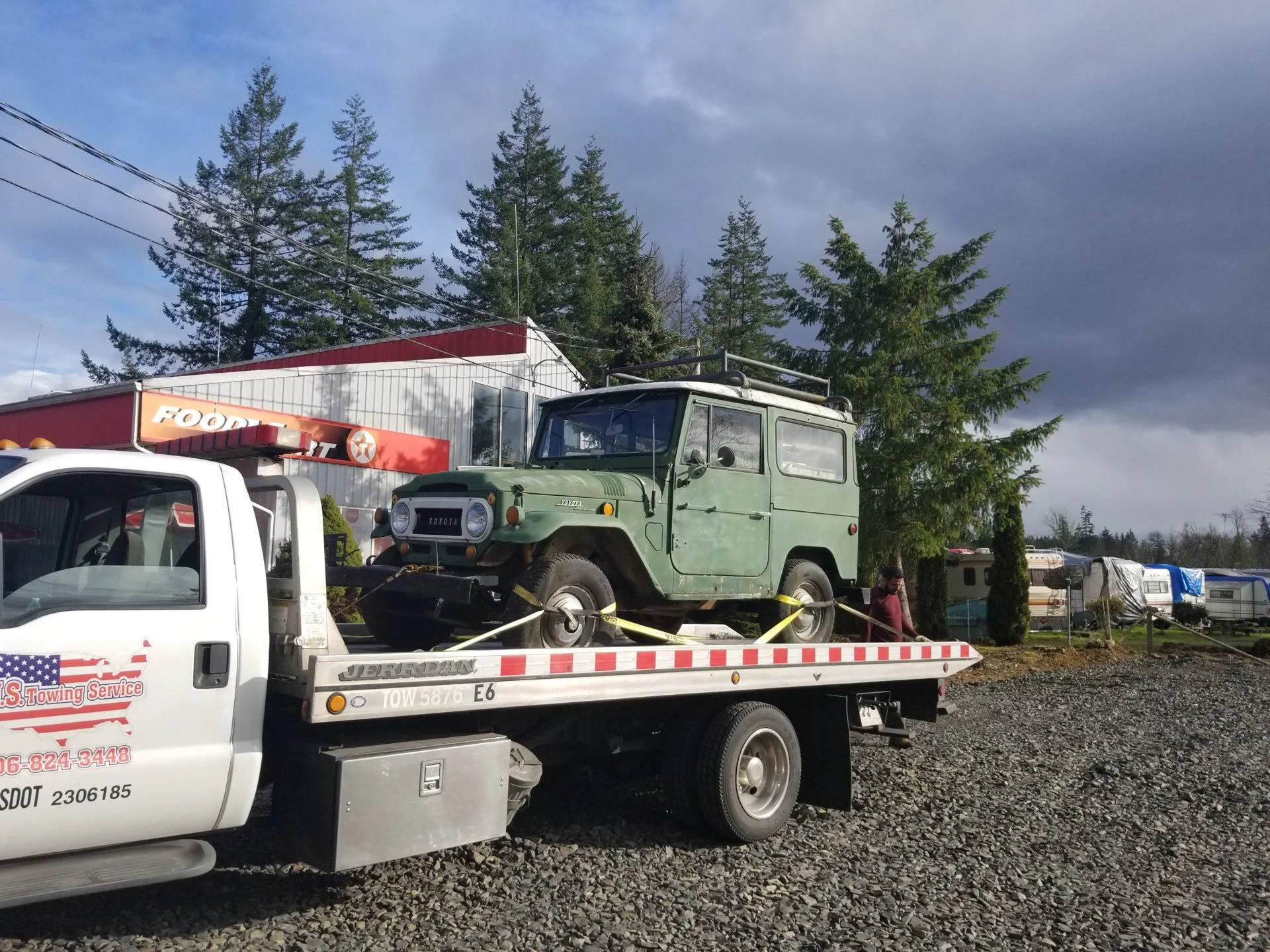 On the tow truck in Chehalis
