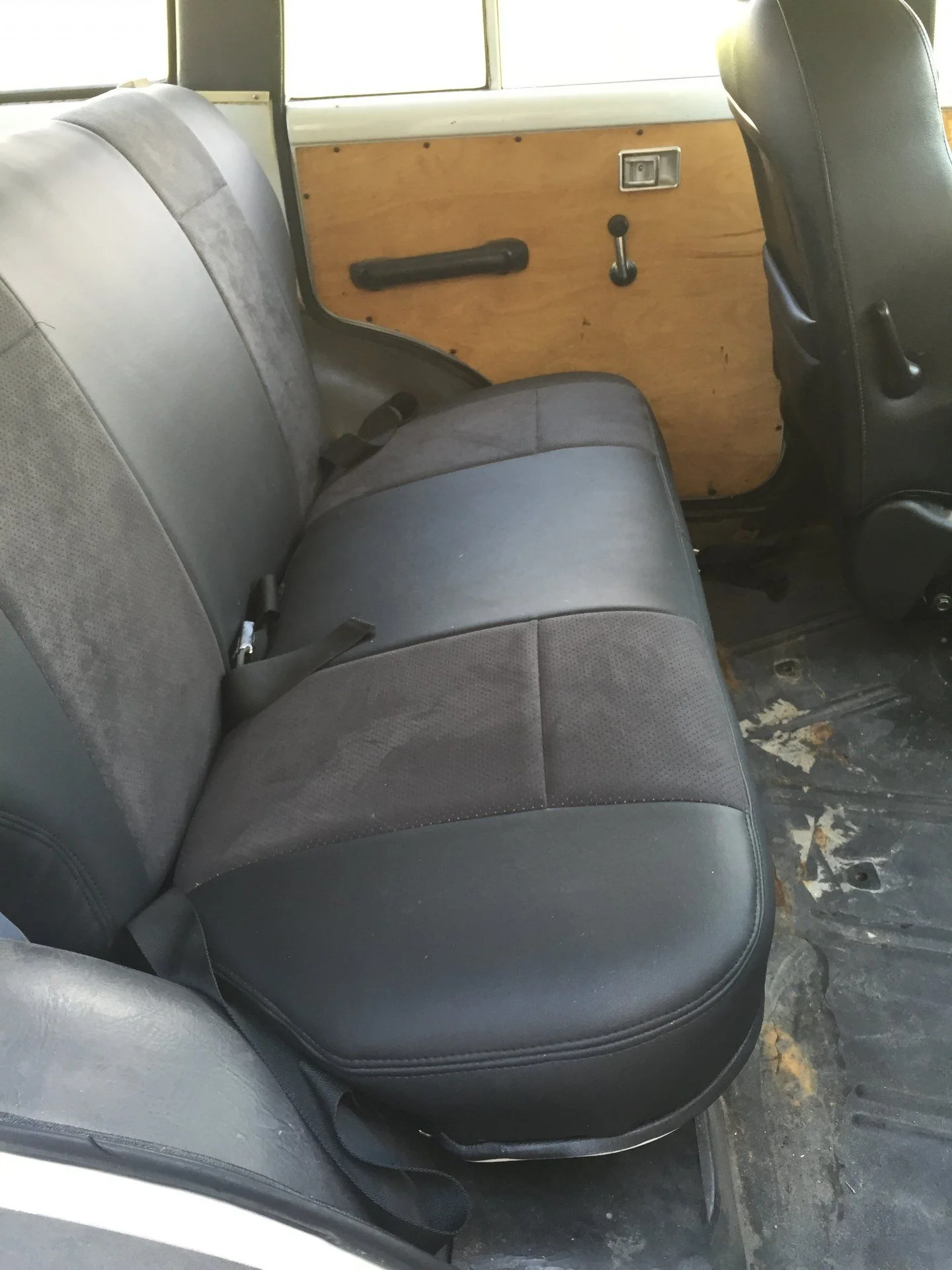 Original rear seat with new skin
