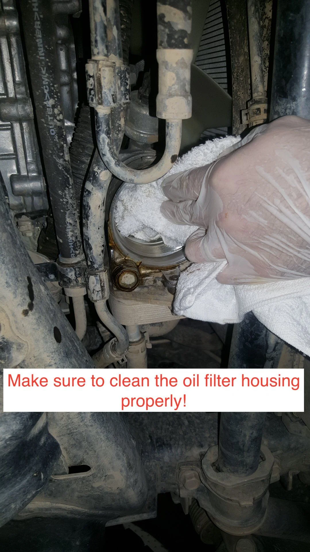 prep oil filter housing
