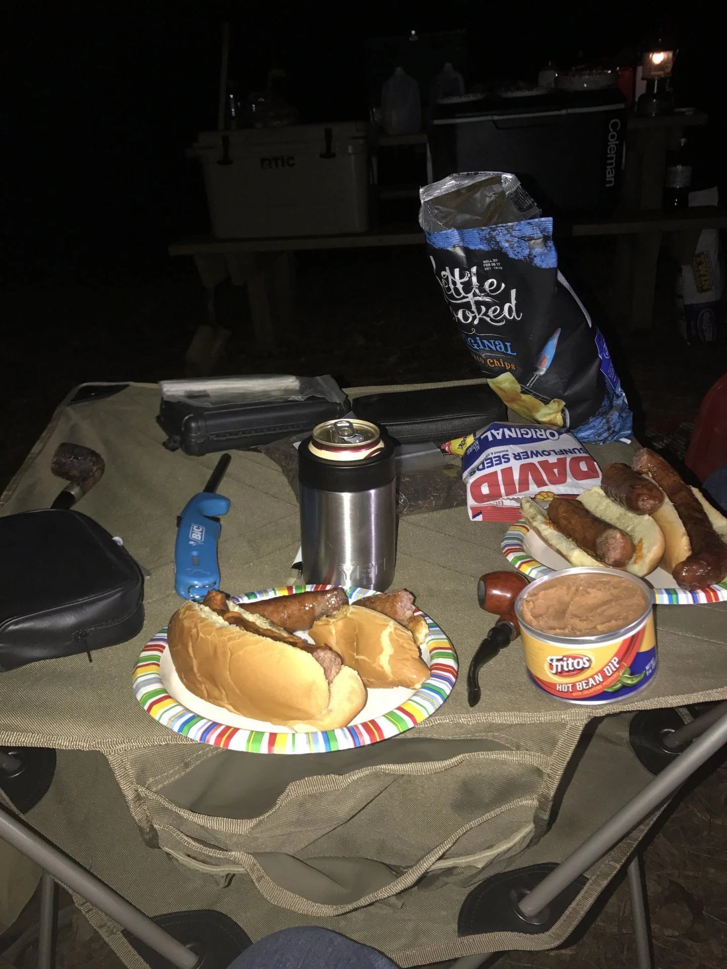 Quick dinner outside before the rain moves in