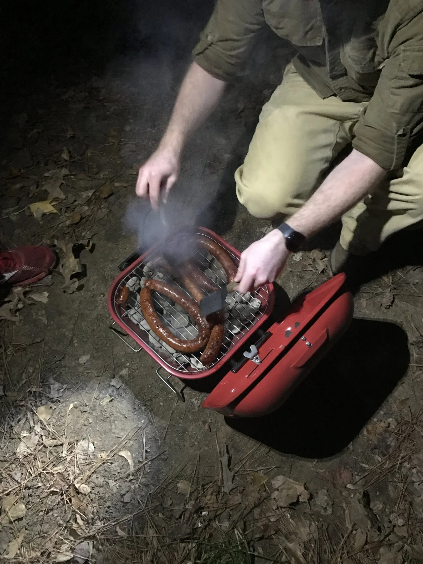 Quick dinner preparation before the rain moves in