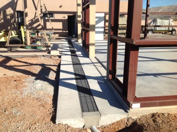 Ready for forklift traffic with the metal grating in place.
