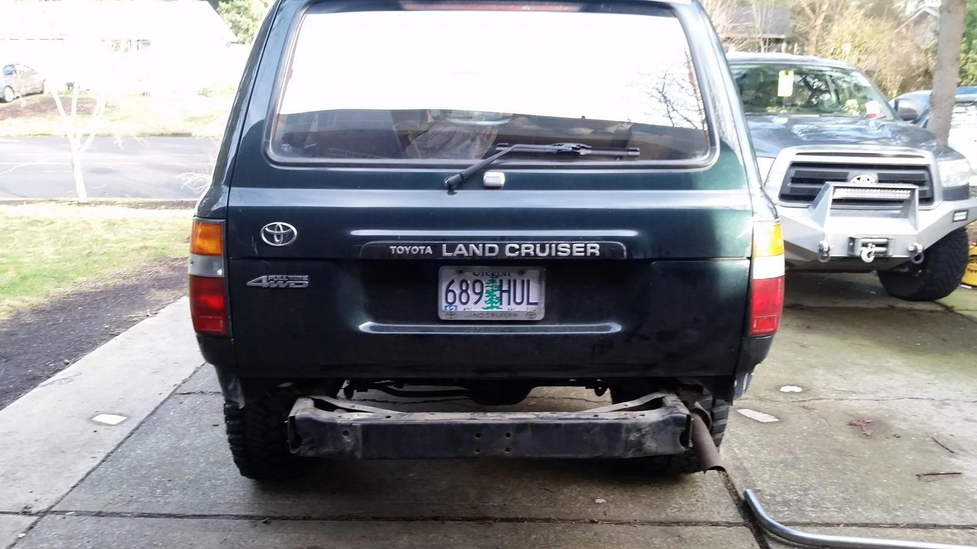 Rear bumper removed