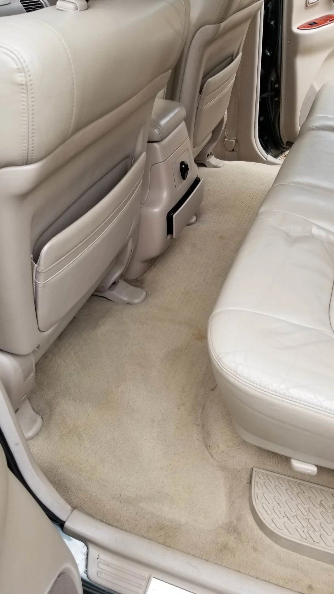 Rear Carpet pre-shampoo/detailing.