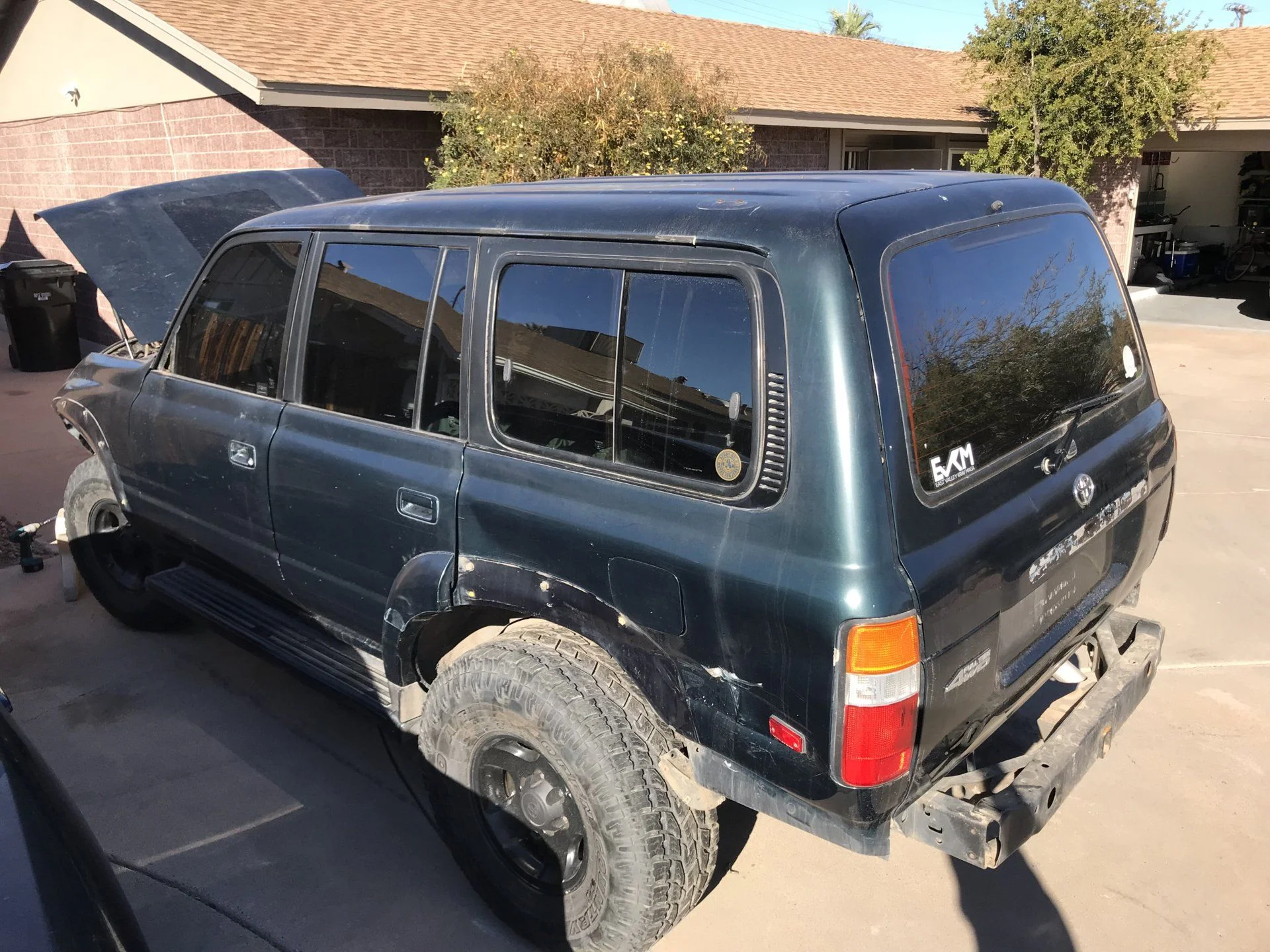 rear quarter with damage