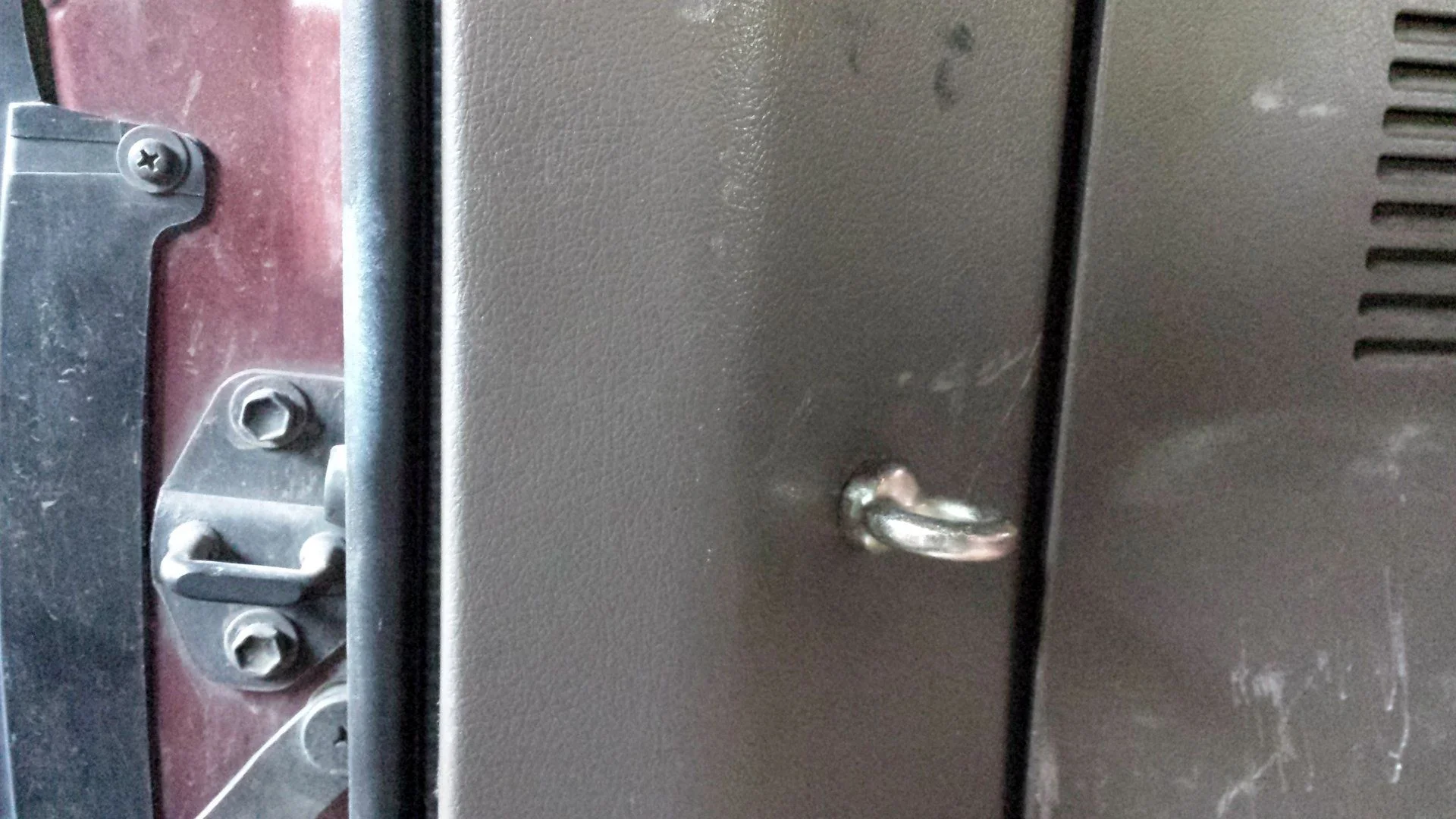 Replace seatbelt bolts with eye bolts