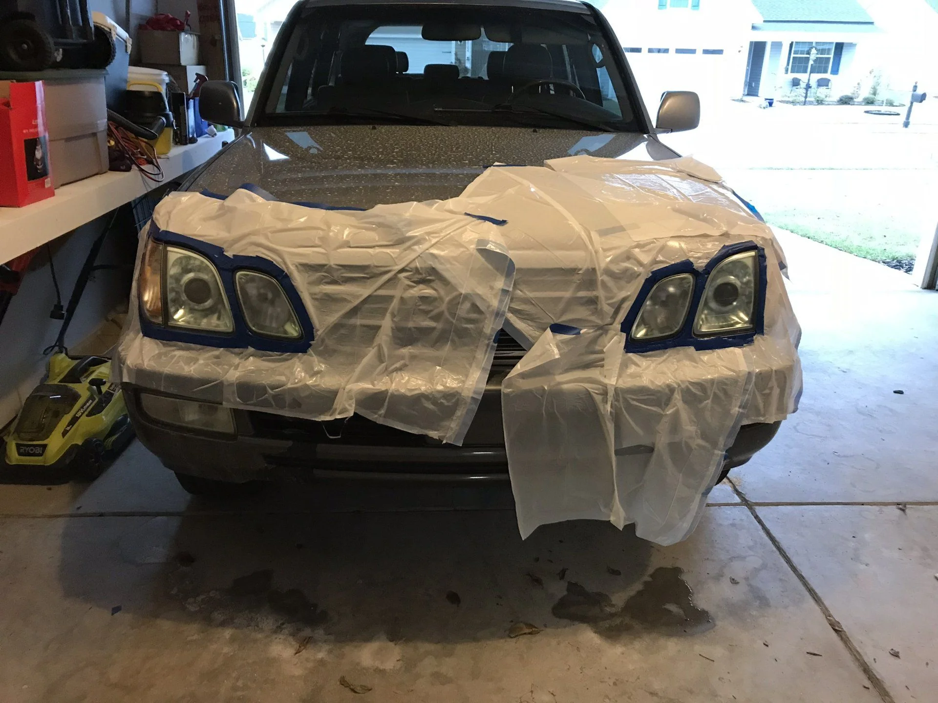 Restoring the headlights with a wet sand/clear coat
