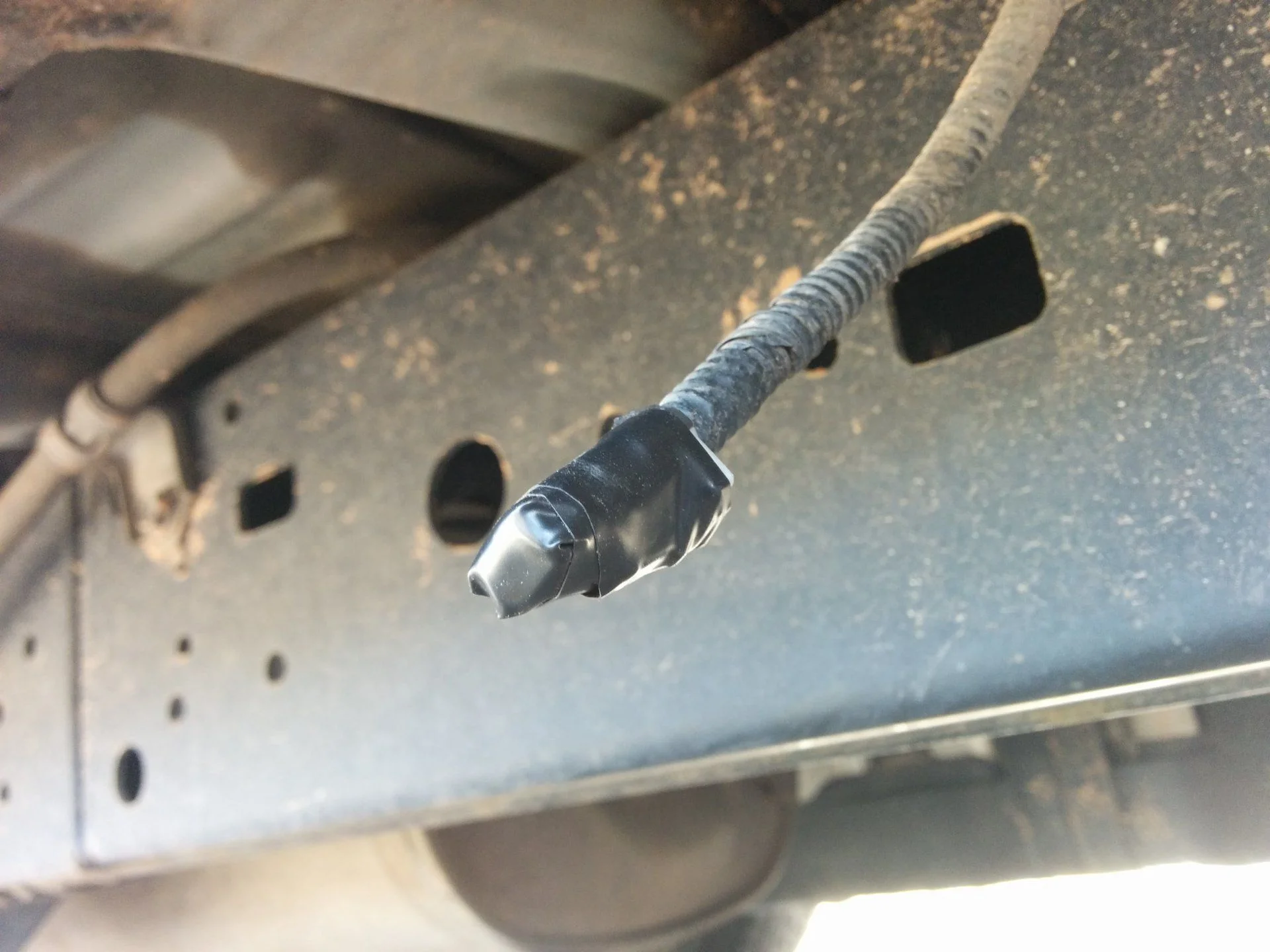 Running board delete lights plug taped
