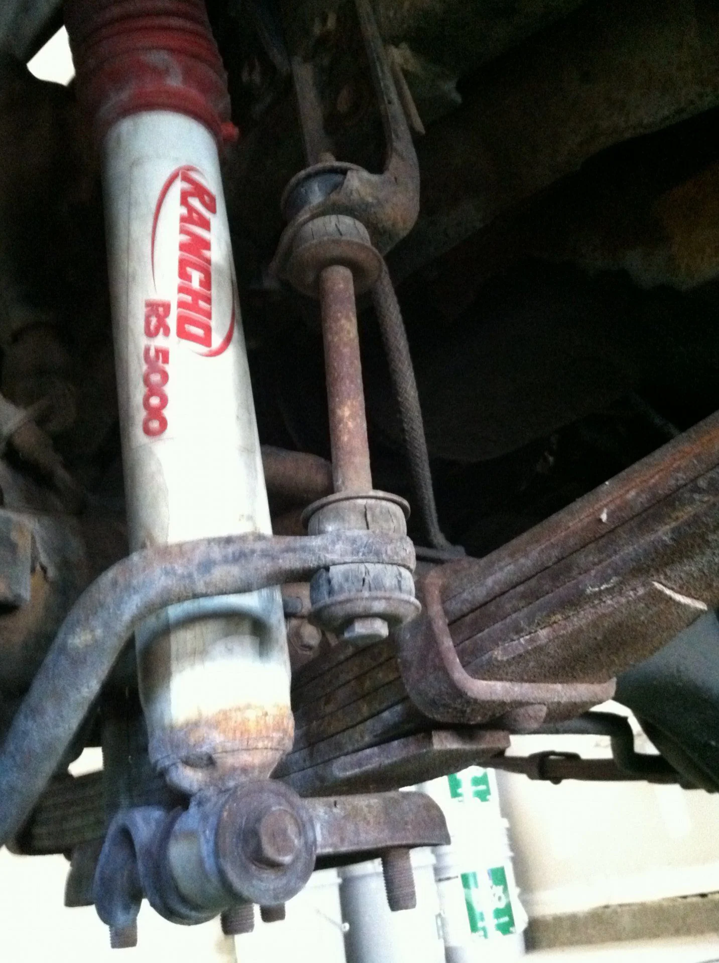 rusty shock and rotted bushings